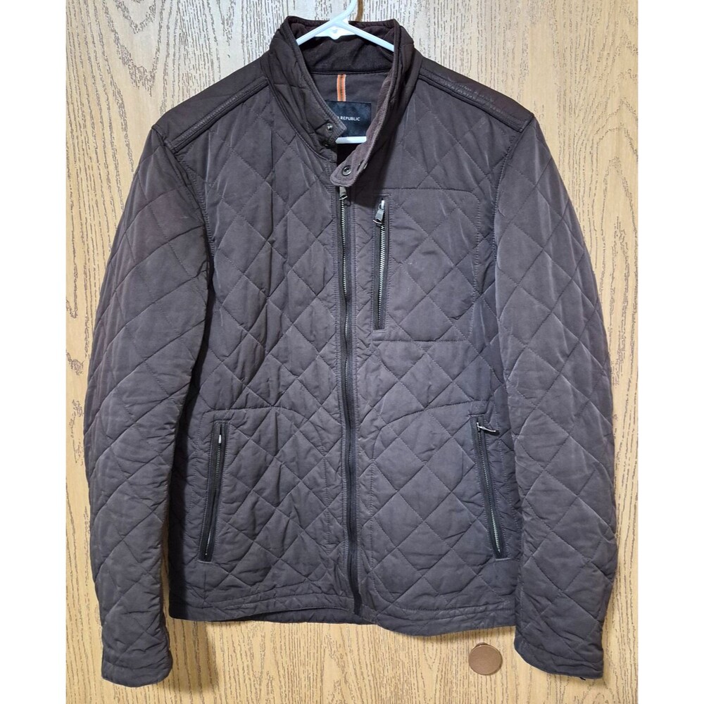 Banana Republic Women's Classic Brown Zip Up Warm Winter Puffer Jacket Size S